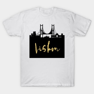 LISBON PORTUGAL DESIGNER SILHOUETTE SKYLINE ART T-Shirt